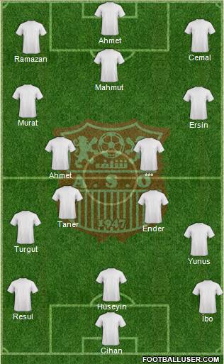 Amel Saad Olympic Chlef 4-3-2-1 football formation