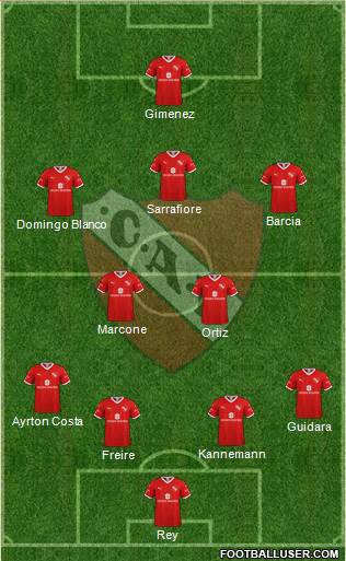 Independiente 4-2-3-1 football formation