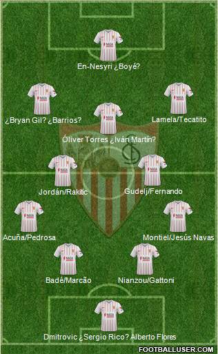 Sevilla F.C., S.A.D. 4-2-3-1 football formation