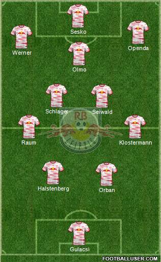 RasenBallsport Leipzig 4-5-1 football formation