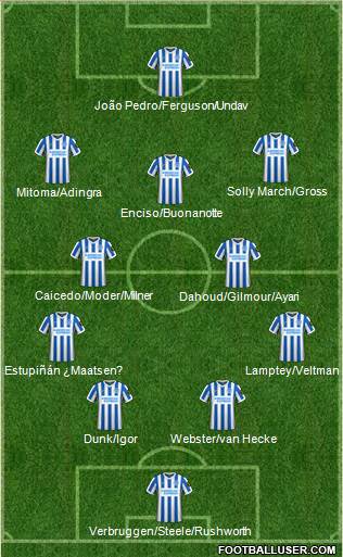 Brighton and Hove Albion football formation