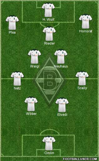 Borussia Mönchengladbach 4-5-1 football formation