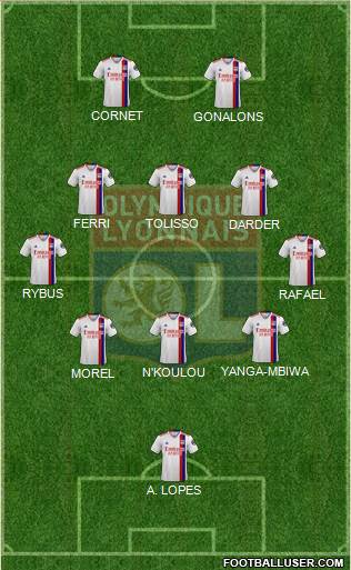 Olympique Lyonnais 5-4-1 football formation