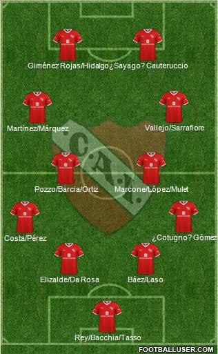 Independiente 4-4-2 football formation