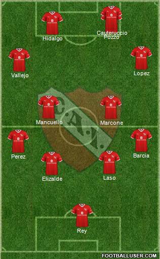 Independiente 4-4-2 football formation