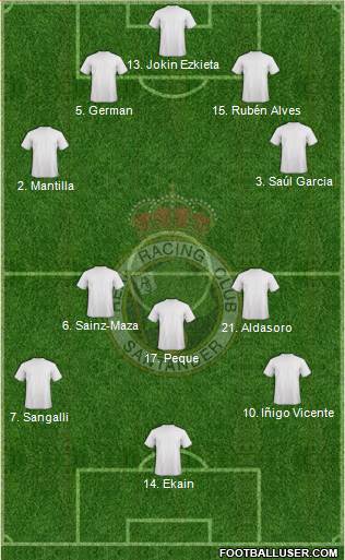 R. Racing Club S.A.D. 4-3-2-1 football formation