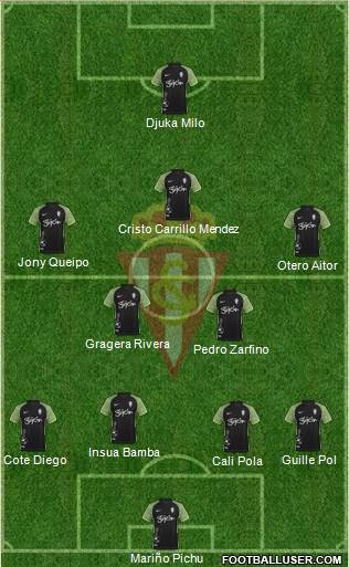 Real Sporting S.A.D. 4-2-3-1 football formation