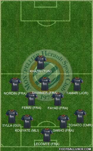 Montpellier Hérault Sport Club 4-5-1 football formation