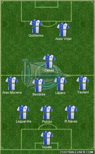 D. Alavés S.A.D. 5-3-2 football formation