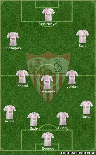 Sevilla F.C., S.A.D. 4-3-1-2 football formation