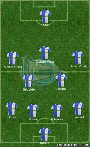 D. Alavés S.A.D. 4-4-1-1 football formation