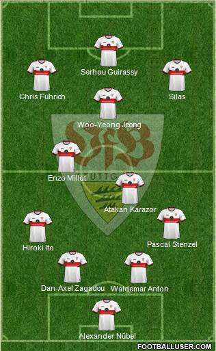 VfB Stuttgart 4-3-2-1 football formation