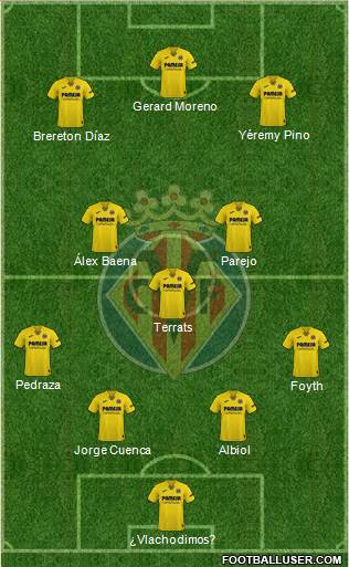 Villarreal C.F., S.A.D. 4-1-2-3 football formation