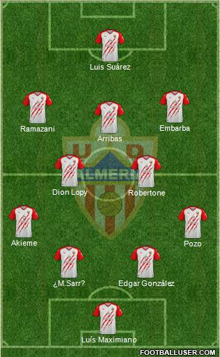 U.D. Almería S.A.D. 4-2-3-1 football formation