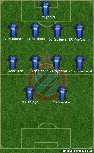 Club Brugge KV football formation