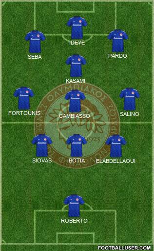 Olympiakos SF Piraeus 5-4-1 football formation