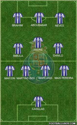 Futebol Clube do Porto - SAD 5-4-1 football formation