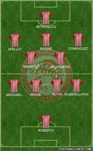 Olympiakos SF Piraeus 5-4-1 football formation