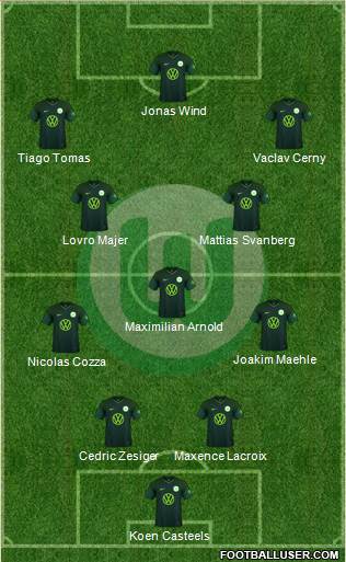 VfL Wolfsburg 4-1-4-1 football formation