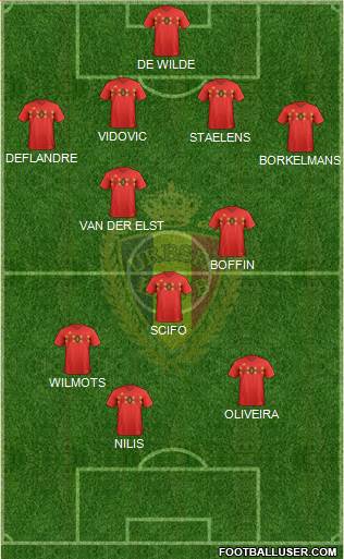Belgium 4-3-1-2 football formation