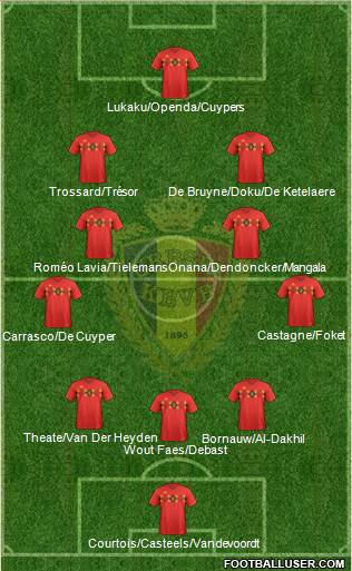 Belgium 3-4-2-1 football formation