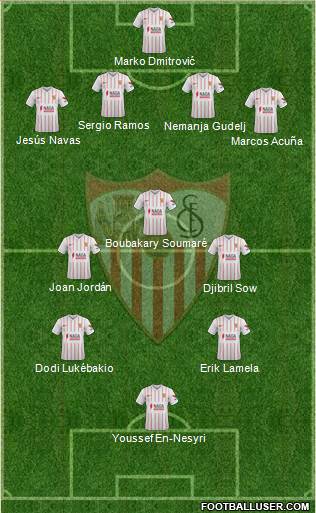 Sevilla F.C., S.A.D. 4-2-3-1 football formation