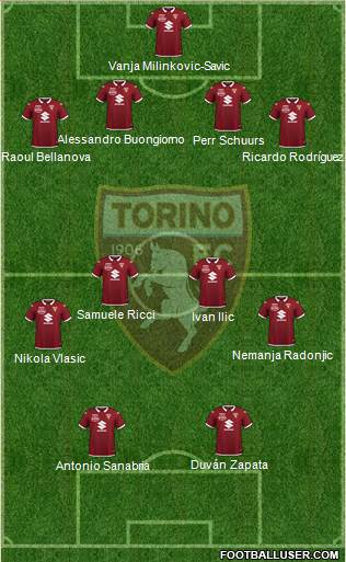 Torino 4-2-3-1 football formation