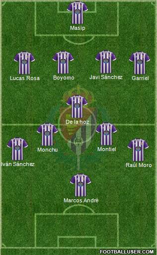 R. Valladolid C.F., S.A.D. 4-1-4-1 football formation