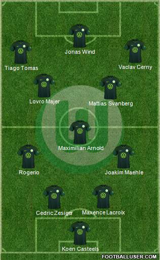 VfL Wolfsburg 4-1-4-1 football formation