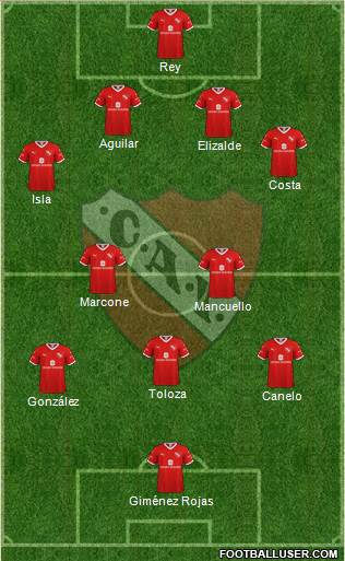 Independiente 4-2-3-1 football formation