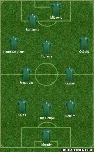 Saudi Arabia 4-1-4-1 football formation