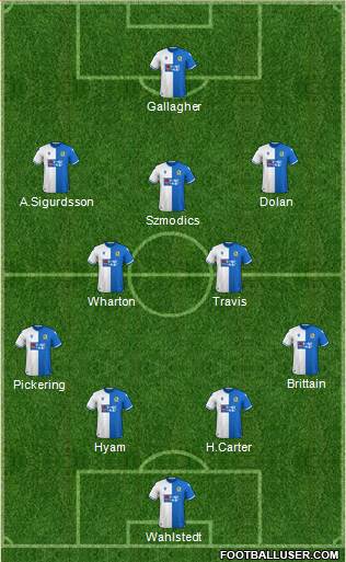 Blackburn Rovers 4-2-3-1 football formation