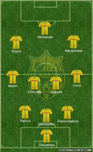 FC Nantes 3-5-1-1 football formation