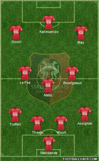 Stade Rennais Football Club 4-3-3 football formation