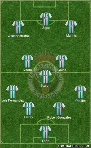 R. Racing Club S.A.D. 4-1-2-3 football formation