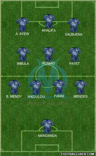 Olympique de Marseille 5-4-1 football formation