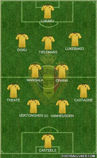 Belgium 4-2-3-1 football formation