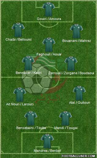 Algeria 4-2-3-1 football formation