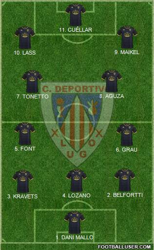 C.D. Lugo 3-4-3 football formation