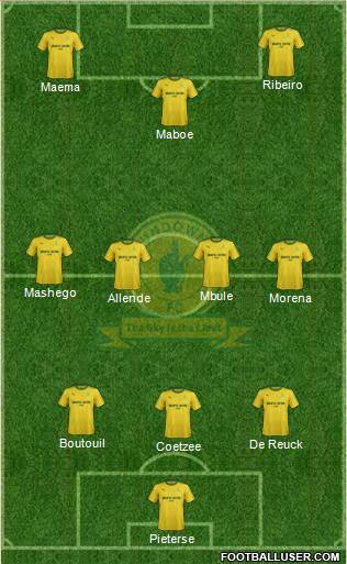 Mamelodi Sundowns 3-4-3 football formation