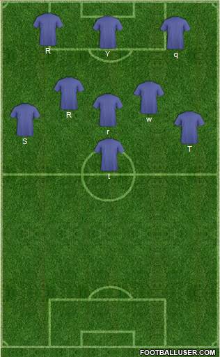 KF Ulpiana 5-3-2 football formation