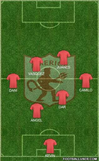 CD América de Cali 4-5-1 football formation