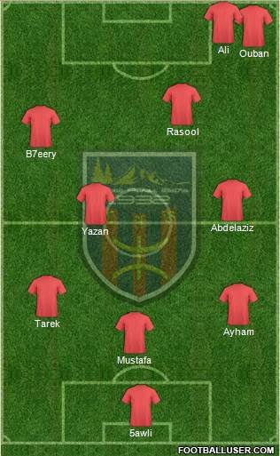 Chabab Aurès Batna 3-4-2-1 football formation