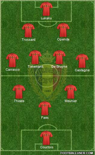 Belgium 3-4-3 football formation