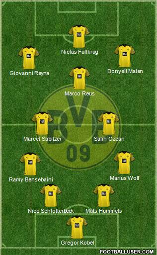 Borussia Dortmund 4-2-3-1 football formation