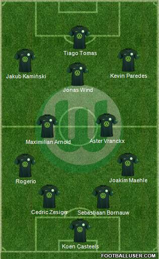 VfL Wolfsburg 4-2-3-1 football formation