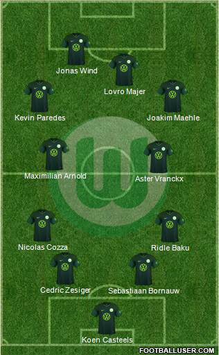 VfL Wolfsburg 4-4-2 football formation