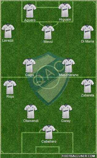 Quilmes 3-4-2-1 football formation