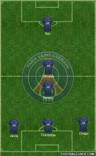 Paris Saint-Germain 3-4-2-1 football formation