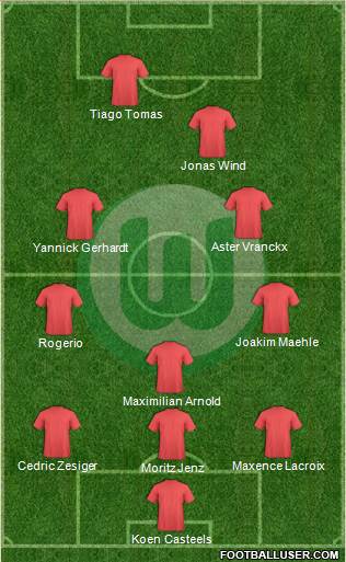 VfL Wolfsburg 4-4-2 football formation